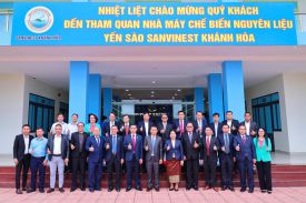 ĐOÀN ĐẠI BIỂU CẤP CAO TỈNH CHAMPASAK THĂM VÀ LÀM VIỆC TẠI NHÀ MÁY CHẾ BIẾN NGUYÊN LIỆU YẾN SÀO SANVINEST KHÁNH HÒA