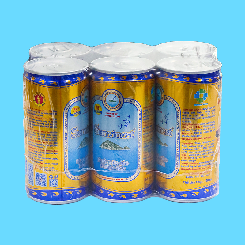 Nước Yến sào Sanvinest Khánh Hòa lốc 6 lon 190ml - 121L6