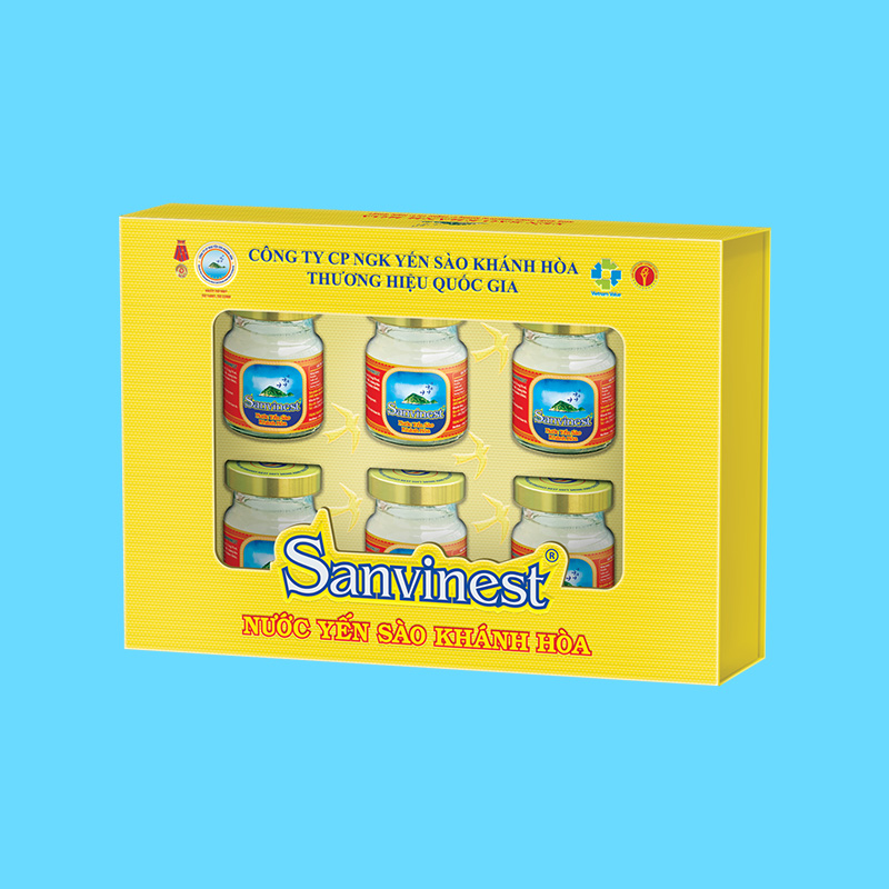 Nước Yến sào Sanvinest Khánh Hòa hộp 6 lọ 70ml Quà tặng - S101H6QT