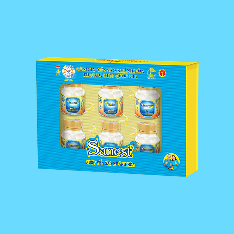 Nước Yến sào Khánh Hòa Sanest dành cho người cao tuổi hộp 6 lọ 70ml - S095H6