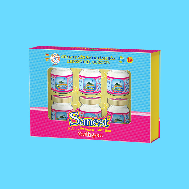 Nước Yến sào Khánh Hòa Sanest Collagen hộp 6 lọ 70ml - S770H6