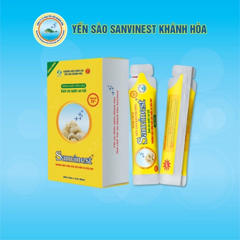 Tinh chất Yến sào Khánh Hòa Sanvinest dành cho người cao tuổi không đường - Hộp 5 túi 25ml