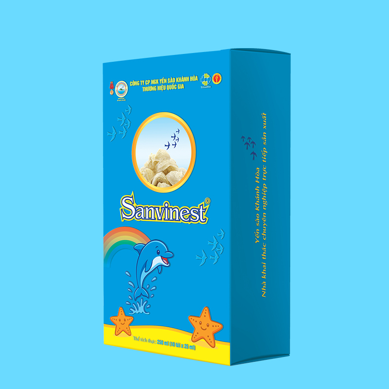 Tinh chất Yến sào Khánh Hòa Sanvinest dành cho trẻ em hộp quà tặng 10 túi 25ml - TC501H10
